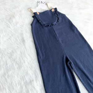 NEW Zara Girl Blue Ruffled Jumpsuit Romper Overalls 2-3 Year Old Toddler